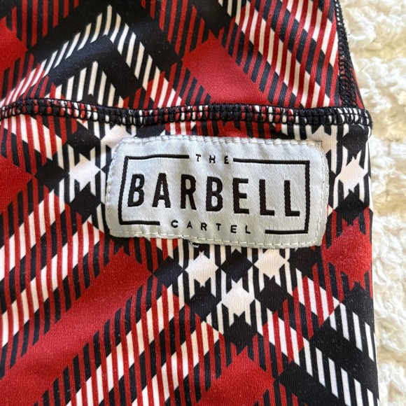 The Barbell Cartel Womens CrossFit Red Plaid Athletic Workout Shorts Sz Small - Picture 4 of 7